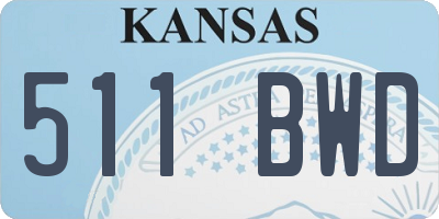KS license plate 511BWD