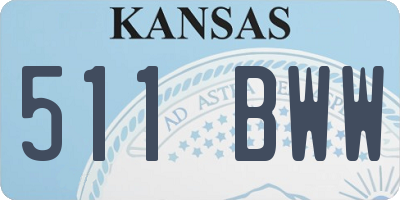 KS license plate 511BWW