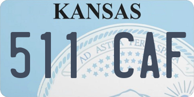 KS license plate 511CAF