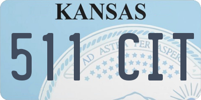 KS license plate 511CIT