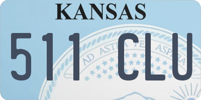 KS license plate 511CLU