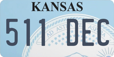 KS license plate 511DEC