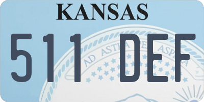 KS license plate 511DEF
