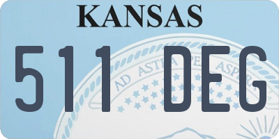 KS license plate 511DEG