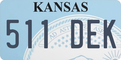 KS license plate 511DEK