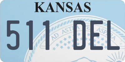 KS license plate 511DEL