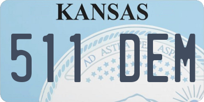 KS license plate 511DEM