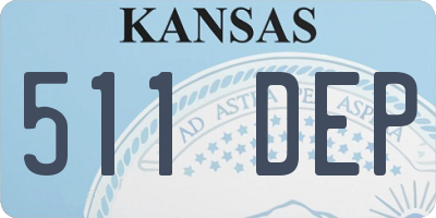 KS license plate 511DEP