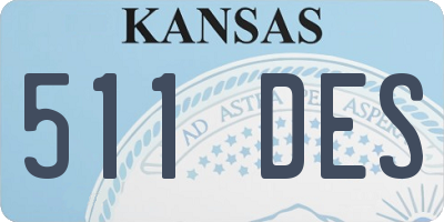 KS license plate 511DES