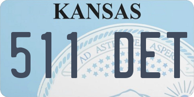 KS license plate 511DET