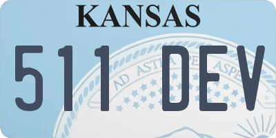 KS license plate 511DEV