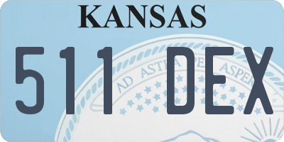 KS license plate 511DEX