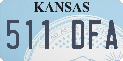KS license plate 511DFA