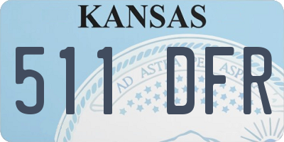 KS license plate 511DFR