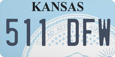 KS license plate 511DFW