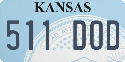 KS license plate 511DOD