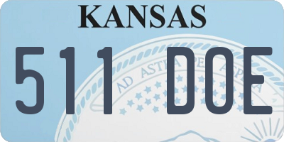 KS license plate 511DOE