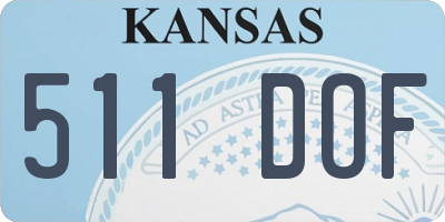 KS license plate 511DOF