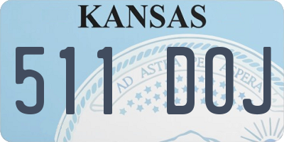 KS license plate 511DOJ