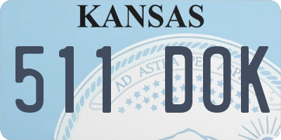 KS license plate 511DOK