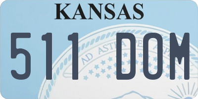 KS license plate 511DOM