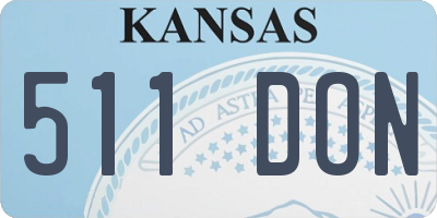 KS license plate 511DON