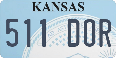 KS license plate 511DOR