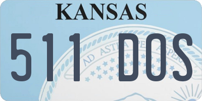 KS license plate 511DOS