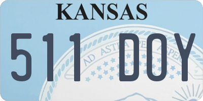 KS license plate 511DOY