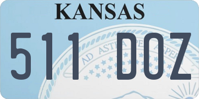 KS license plate 511DOZ