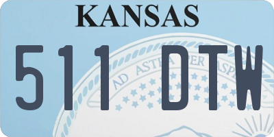 KS license plate 511DTW