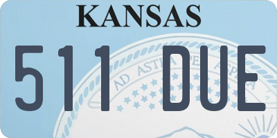 KS license plate 511DUE