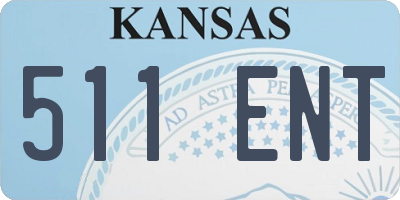 KS license plate 511ENT