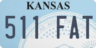 KS license plate 511FAT