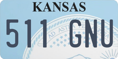 KS license plate 511GNU