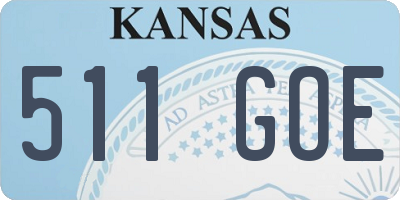 KS license plate 511GOE