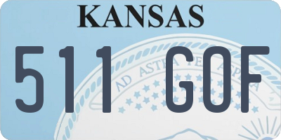 KS license plate 511GOF