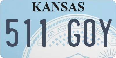 KS license plate 511GOY