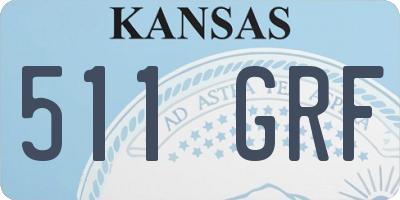 KS license plate 511GRF