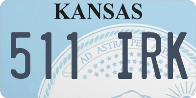 KS license plate 511IRK