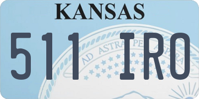KS license plate 511IRO