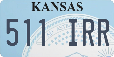 KS license plate 511IRR