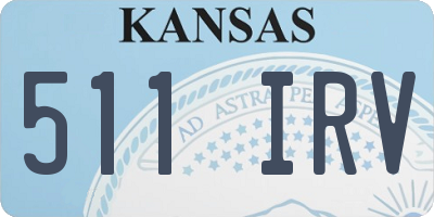KS license plate 511IRV
