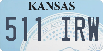 KS license plate 511IRW