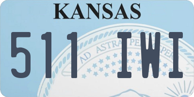 KS license plate 511IWI