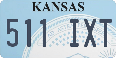 KS license plate 511IXT