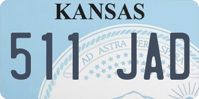 KS license plate 511JAD
