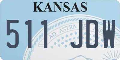 KS license plate 511JDW