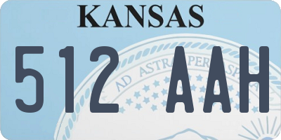 KS license plate 512AAH