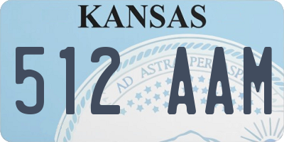 KS license plate 512AAM